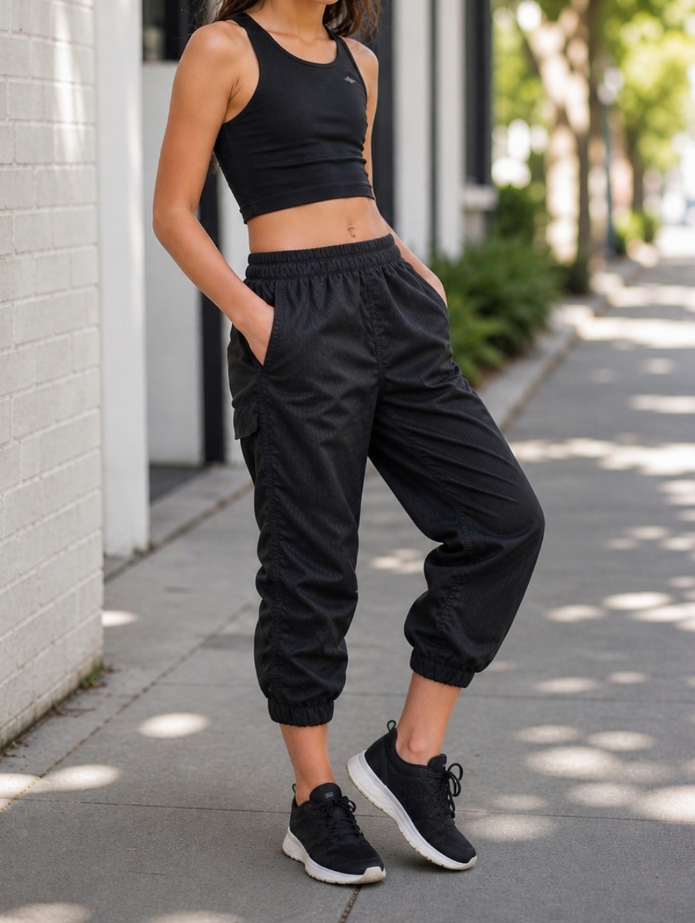 Ivivva Black Ruched Capri Pants Kids Athletic Studio Jogger Stretch Lululemon